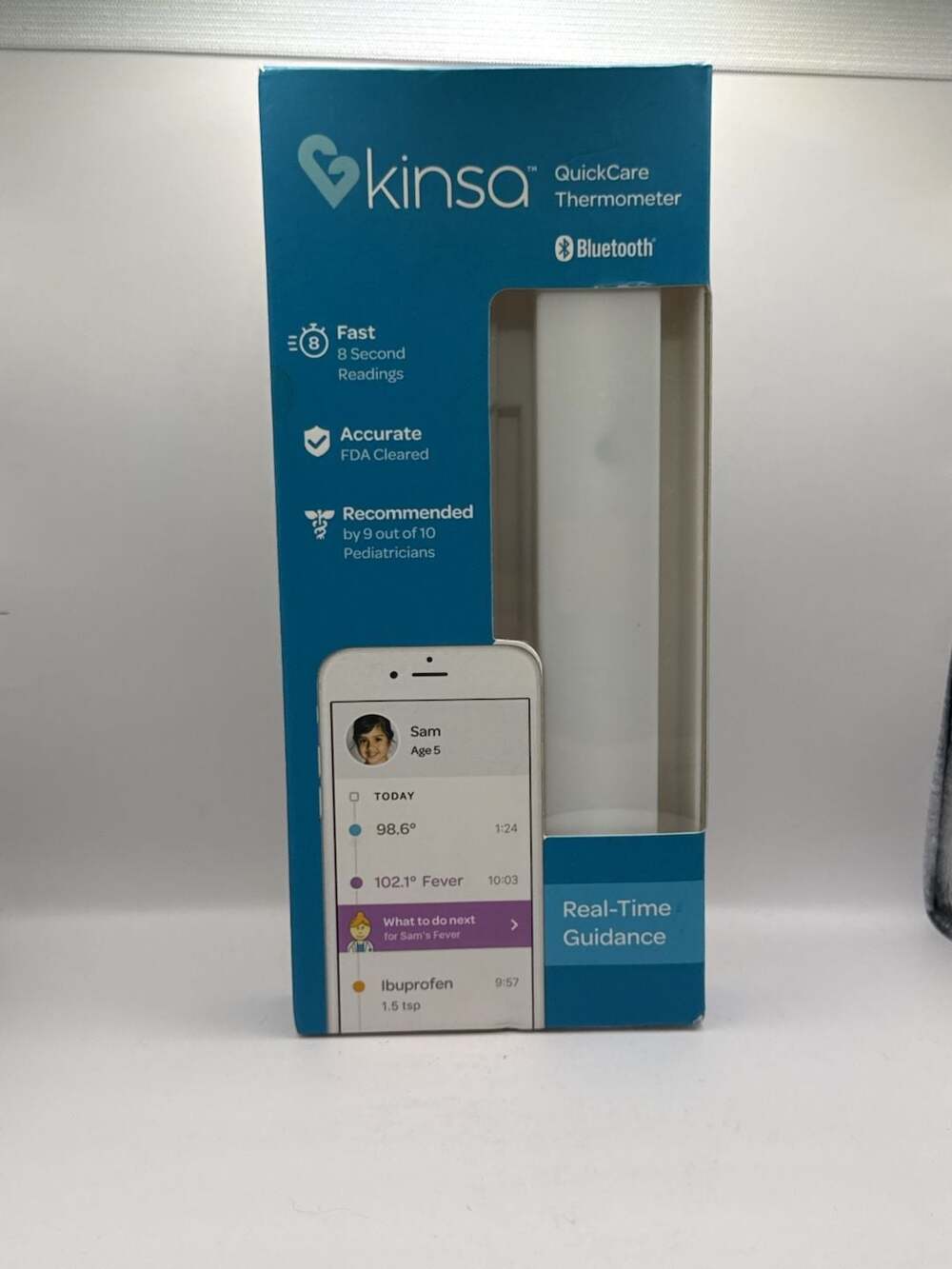 Kinsa QuickCare Bluetooth Digital Thermometer KSA-110 White